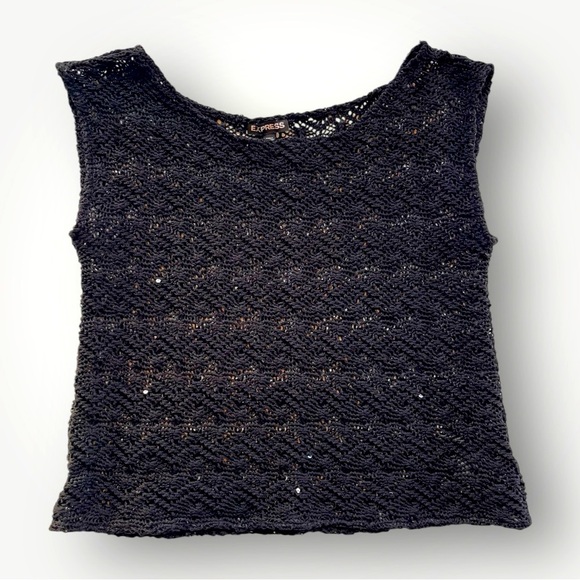 Express Crop Sequin Net Top - Picture 10 of 10